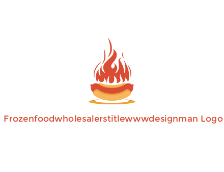 sizzling flame on hot dog Logo