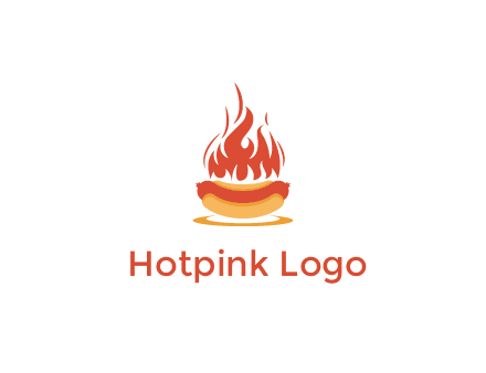 sizzling flame on hot dog Logo