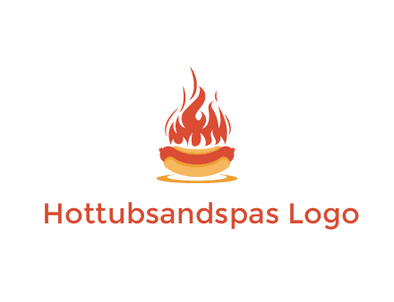 sizzling flame on hot dog Logo