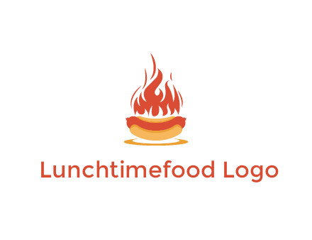 sizzling flame on hot dog Logo