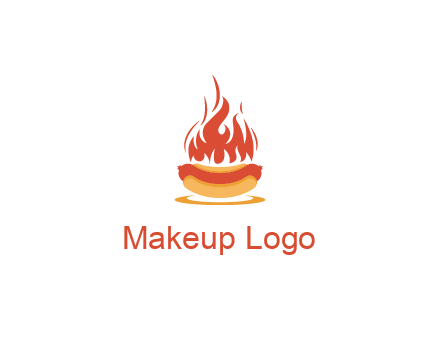 sizzling flame on hot dog Logo