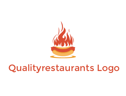 sizzling flame on hot dog Logo