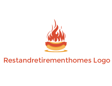 sizzling flame on hot dog Logo