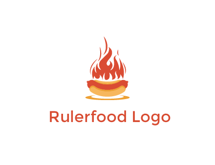sizzling flame on hot dog Logo