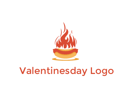 sizzling flame on hot dog Logo
