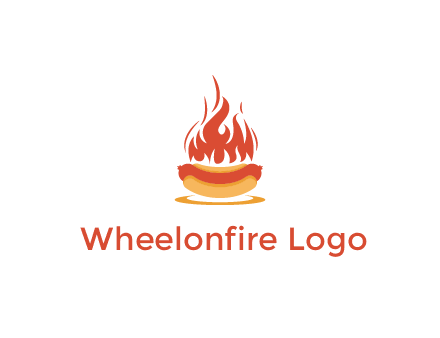 sizzling flame on hot dog Logo