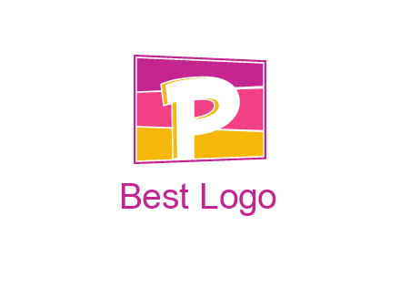 Letter P in square logo