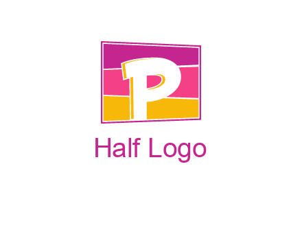 Letter P in square logo