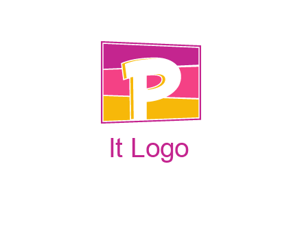 Letter P in square logo
