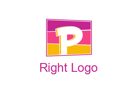 Letter P in square logo