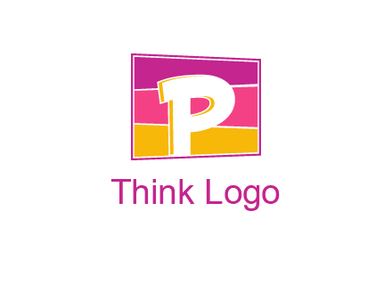 Letter P in square logo