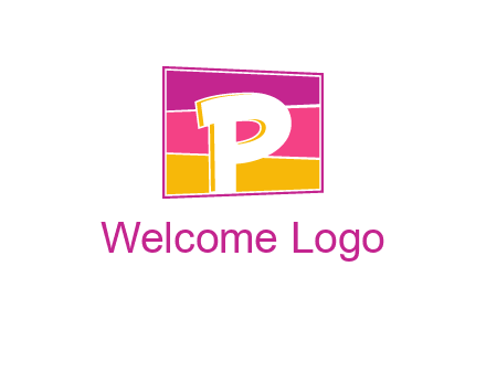Letter P in square logo