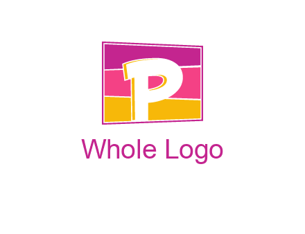 Letter P in square logo
