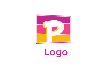 Letter P in square logo