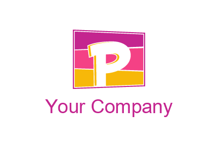 Letter P in square logo