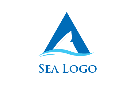 shark incorporate in letter A logo
