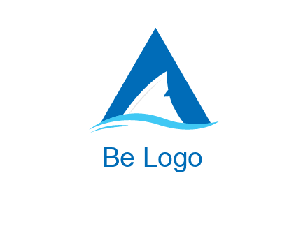 shark incorporate in letter A logo