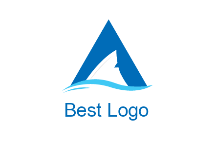 shark incorporate in letter A logo
