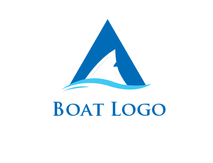 shark incorporate in letter A logo
