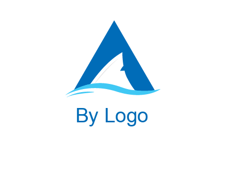 shark incorporate in letter A logo