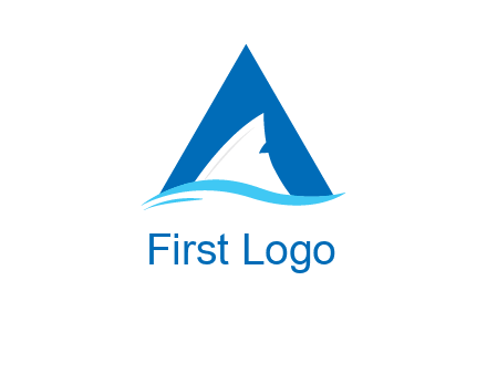 shark incorporate in letter A logo