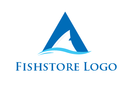 shark incorporate in letter A logo