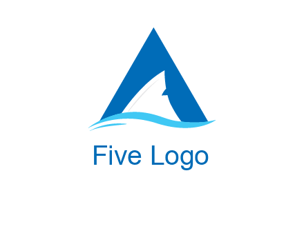 shark incorporate in letter A logo