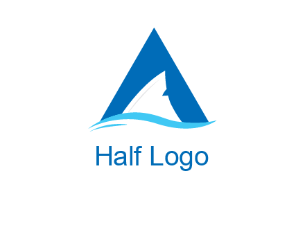 shark incorporate in letter A logo