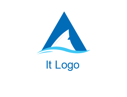 shark incorporate in letter A logo