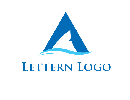 shark incorporate in letter A logo