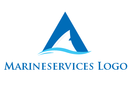 shark incorporate in letter A logo