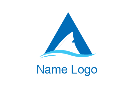 shark incorporate in letter A logo