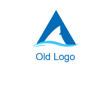 shark incorporate in letter A logo