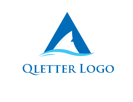 shark incorporate in letter A logo