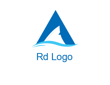 shark incorporate in letter A logo