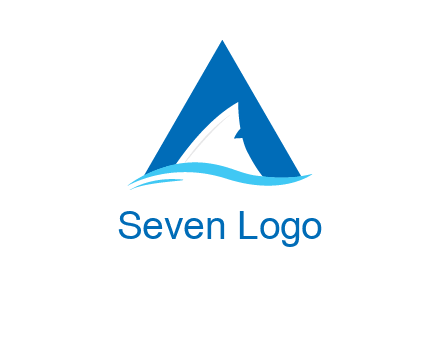 shark incorporate in letter A logo