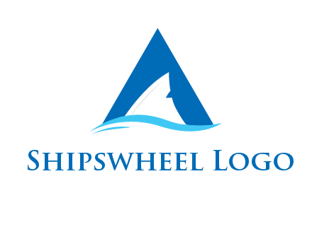 shark incorporate in letter A logo