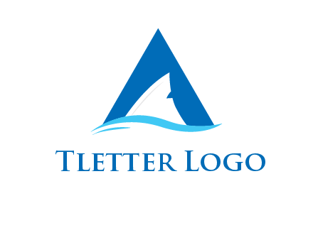 shark incorporate in letter A logo