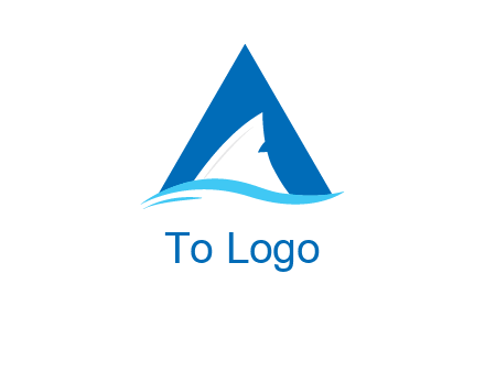 shark incorporate in letter A logo