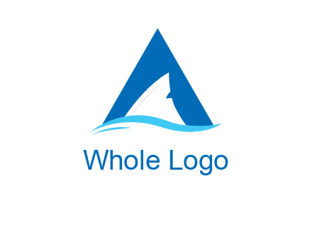 shark incorporate in letter A logo