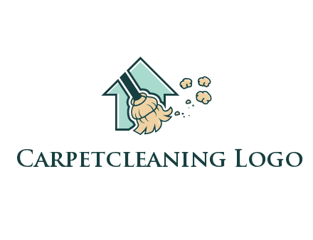home cleaning logo with a mop sweeping dust