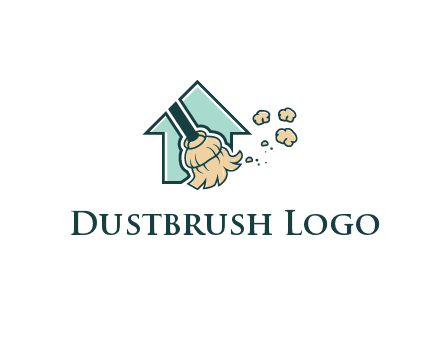home cleaning logo with a mop sweeping dust