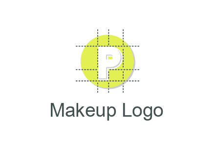 letter P inside a grid on a circular logo