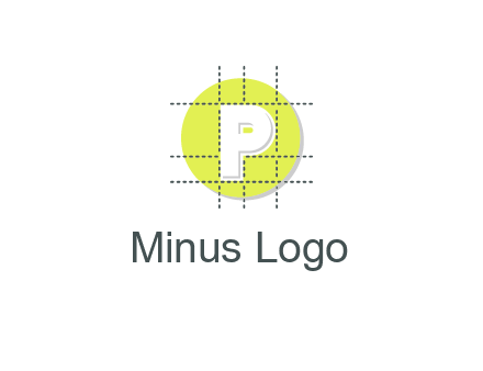 letter P inside a grid on a circular logo