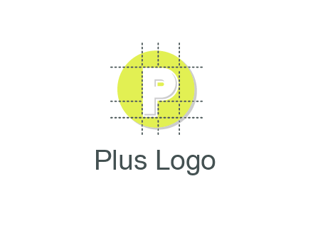 letter P inside a grid on a circular logo