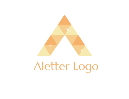 polygonal letter A with shines logo