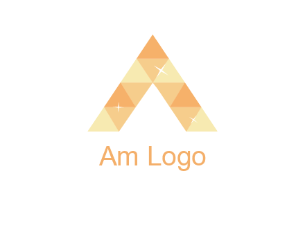 polygonal letter A with shines logo