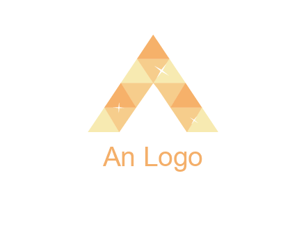 polygonal letter A with shines logo
