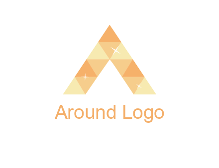 polygonal letter A with shines logo