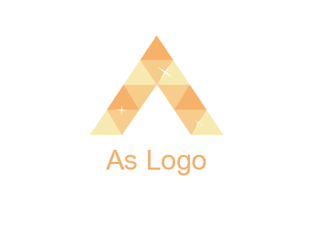 polygonal letter A with shines logo
